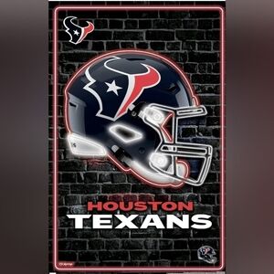 NFL Houston Texans - Neon Helmet 24 Wall Poster Mounted On Foam Core Board